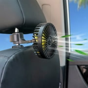 Lingouzi Cooling Car Fan,Kids Pet Car Seat Rear Seat Headrest Window fan,360? Rotation Clip Fan For Vehicle Air Circulation, 3 Wind Speed Air Conditioner Coolings Fan