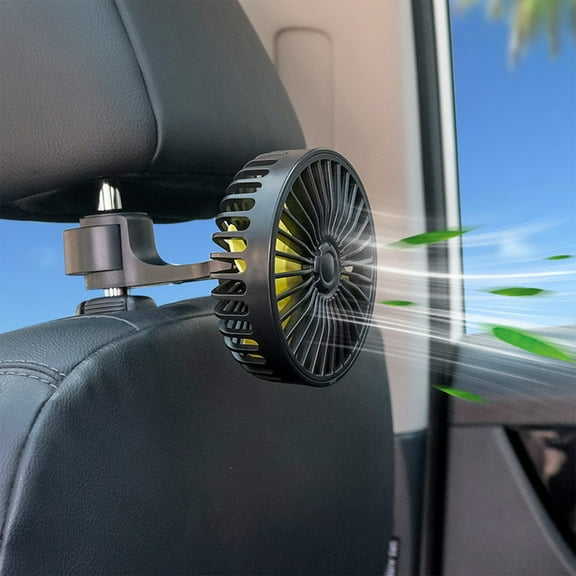 Lingouzi Cooling Car Fan,Kids Pet Car Seat Rear Seat Headrest Window fan,360? Rotation Clip Fan For Vehicle Air Circulation, 3 Wind Speed Air Conditioner Coolings Fan