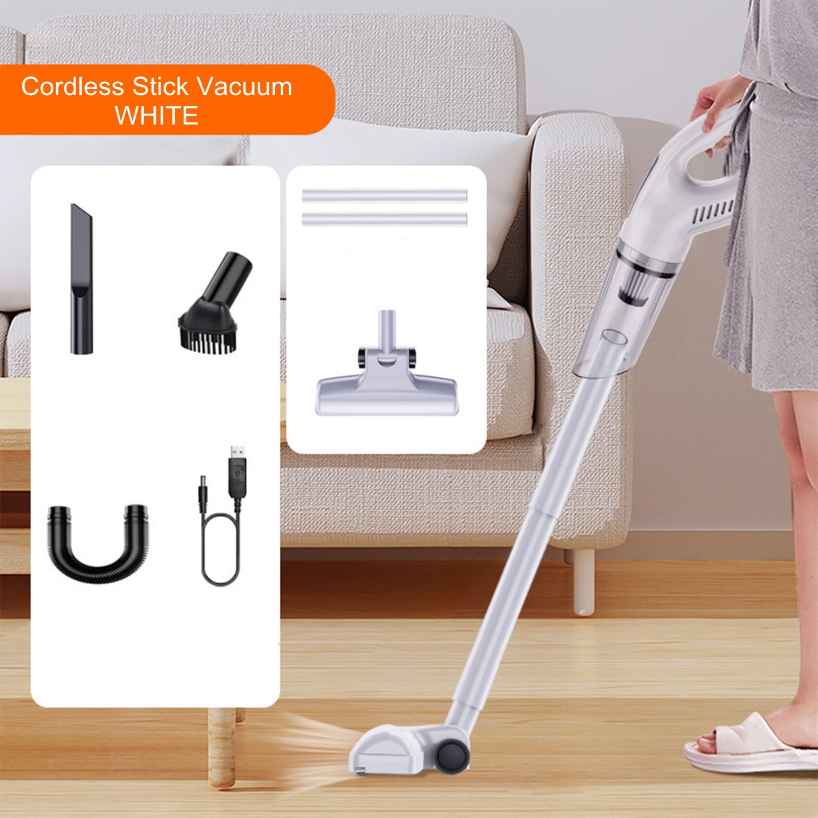 Lingouzi Cordless Stick Vacuum, Vacuum Cleaner With 30 Mins Long Runtime, Lightweight Quiet