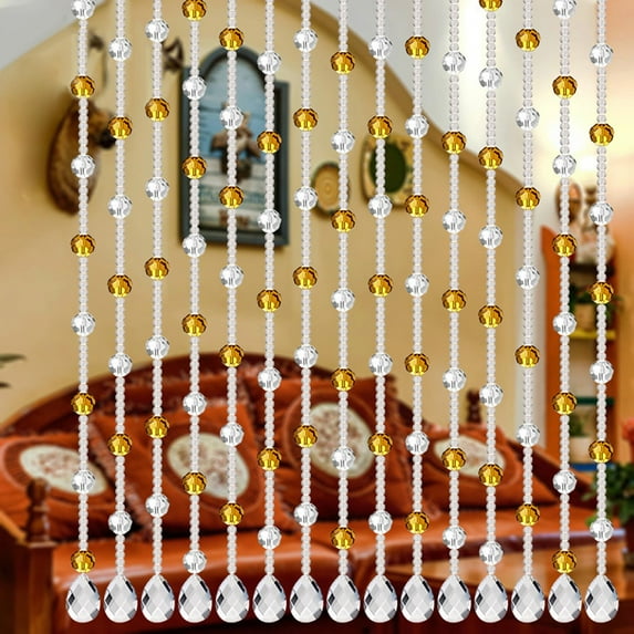 Lingouzi Crystal Glass Bead Curtain Luxury Living Room Bedroom Window Door Wedding Decor