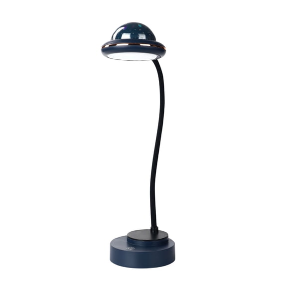 Lingouzi LED Folding Table Lamp Can Control Brightness 360° Flexible Gooseneck Mini Star Projector, Bedside Bedroom Round Bottom Table Lamp Modern Desk Light for Dorm Home Office