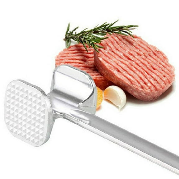 Lingouzi Meat Tenderizer-Double-Side Meat Tenderizer 9.5cm Double-Sided Aluminum Meat Hammer Beef Chicken Steak Beef Pork Both Sides Meat Hammer With Non-Slip Handle Kitchen Baking Tool