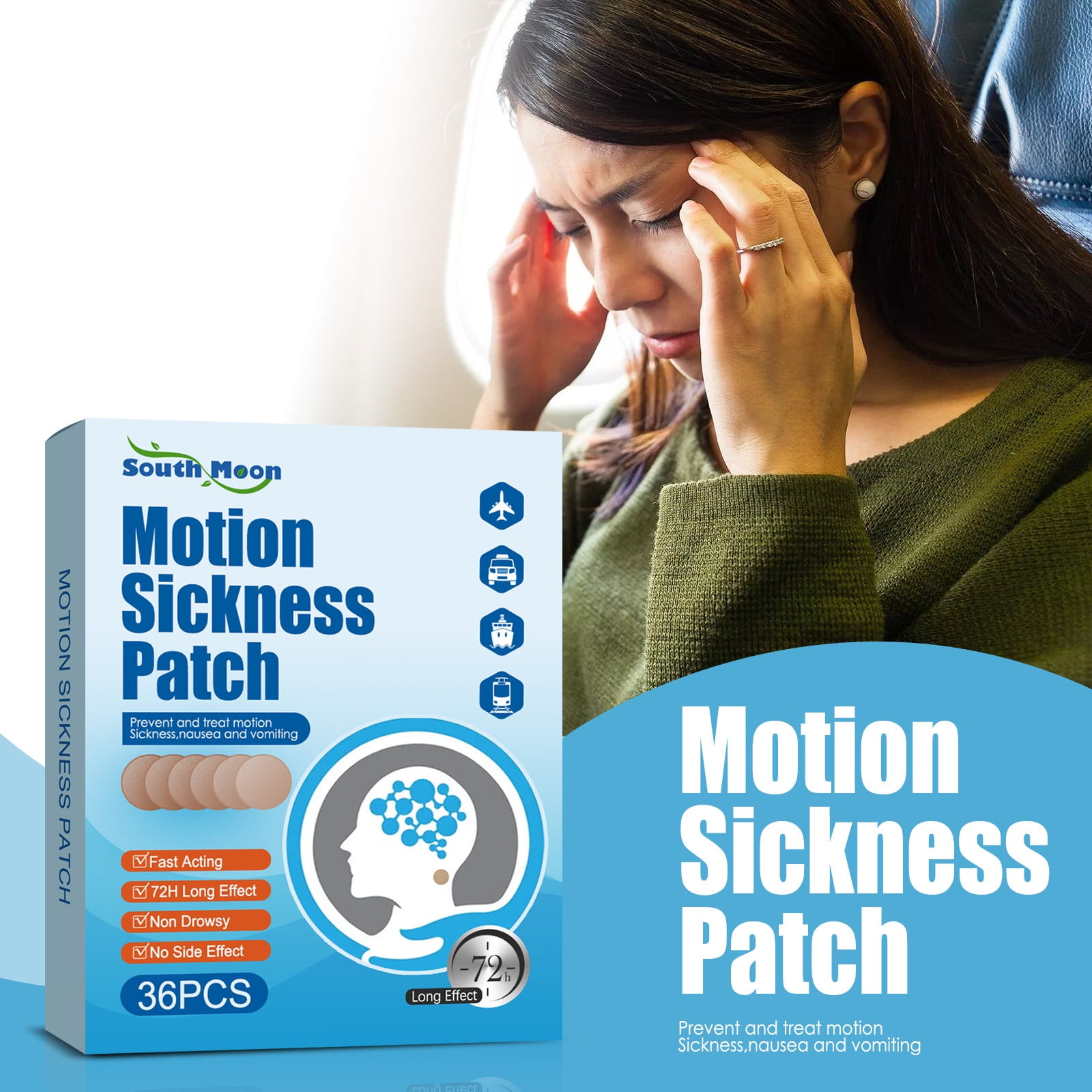 Lingouzi Motion Sickness Patch Anti nausea Seasickness Relieve Vomiting Nausea Dizziness Caused By Car Ship Plane Travel Fast Acting And No Side Effe fed08a82 3223 49bd 9a84 c6b506355070.6ee3c9a757800563f9f49c86c7417658