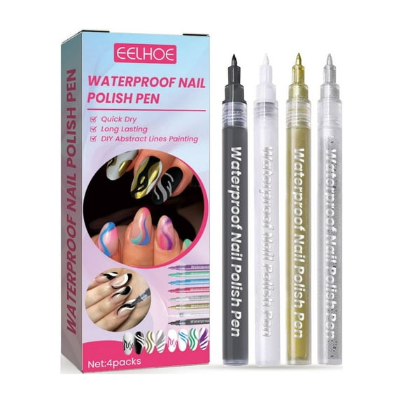 Lingouzi Nail Art Graffiti Pen 3D Abstract Line Waterproof Painting Lining Pattern DIY Nail Polish Drawing Pen 4ml