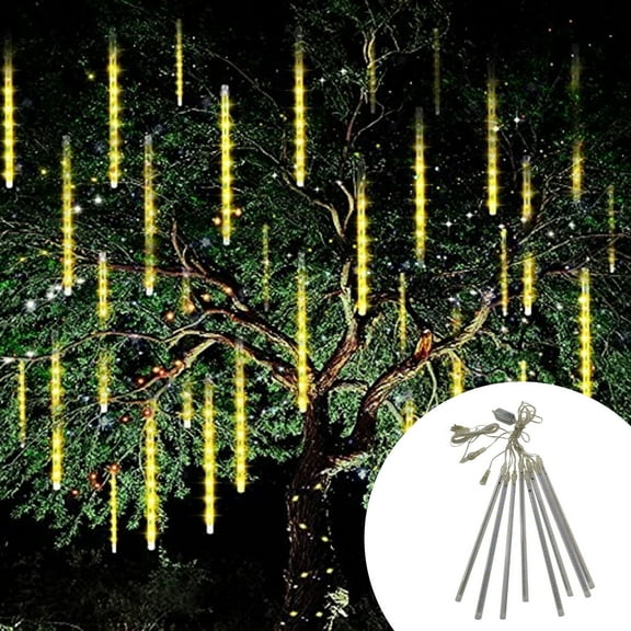 Lingouzi Outdoor Meteor Shower Lights, Waterproof Meteor Shower Lights, Outdoor Hanging Decorative Lights 30cm