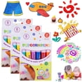 thumbnail image 1 of Lingouzi Popcorn Pens, Magic Puffy Pens, DIY Bubble Popcorn Drawing Pens, Popcorn Color Markers, Magic Pen for Kids Birthday Christmas Gift, 1 of 7