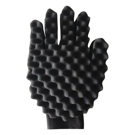 Lingouzi Sponge Eraser Black Curly Hair Gloves Modeling Gloves Curly Hair Sponge Hairdressing Tools Sponge Gloves