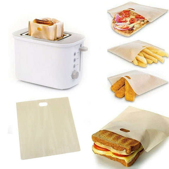 Lingouzi Toaster Bags Bread Bags Reusable For Grilled Cheese Sandwich Non-Stick Heat Resistant