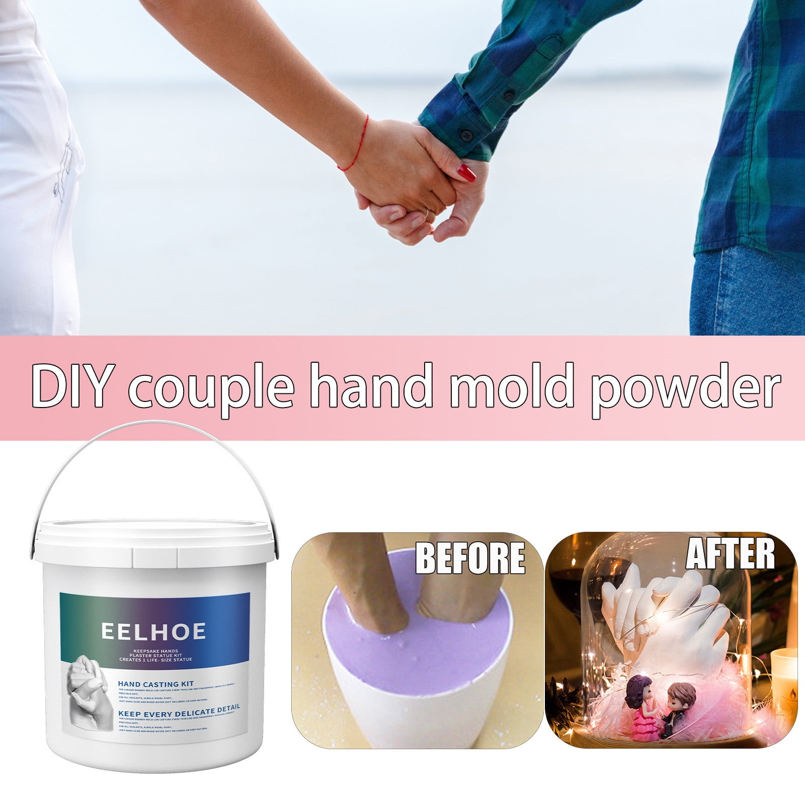 Plaster Keepsake Hand Mold Kit, Plaster Couple Hand Molding
