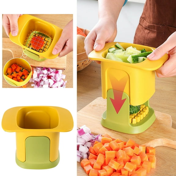 Lingouzi Vegetable Chopper Manual Hand, Multifunctional Food Choppers, Onion Vegetable Dicer, Fruit & Vegetable Cutter Cubes, Veggie Chopper With Stainless Steel Blades