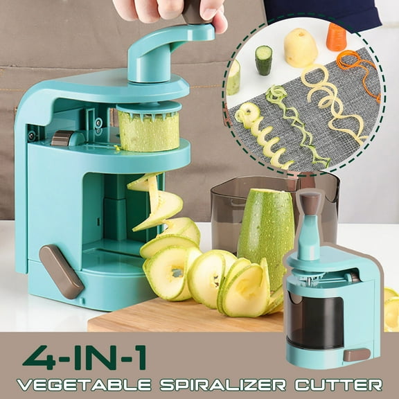 Lingouzi Vegetable Spiralizer Cutter 4-in-1 Rotating Blades Spiral Noodle Cutter Maker