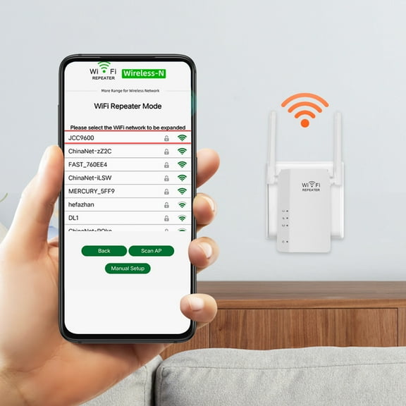 Lingouzi Wifi Range Extender, Long Range Coverage Wifi Repeater With 2 Antennas, 2022 Wifi Range Extender Signal Booster For Home, Support Wireless And Wired Connectivity,Compatible All Devices