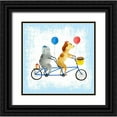 thumbnail image 1 of Lings Workshop 20x20 Black Ornate Wood Framed with Double Matting Museum Art Print Titled - Bikes and Best Friends, 1 of 4