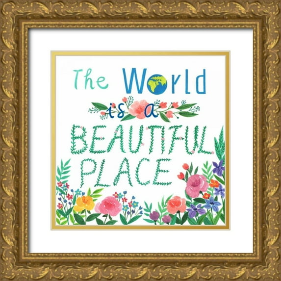 Lings Workshop 26x26 Gold Ornate Wood Framed with Double Matting Museum Art Print Titled - The World Is A Beautiful Place