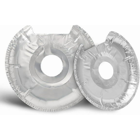 Lingsheng Round Electric Stove Burner Covers - Thicker Aluminum Foil Burner Liners - Disposable Stove Top Protector 50 Pack (6 Inch & 8 Inch)