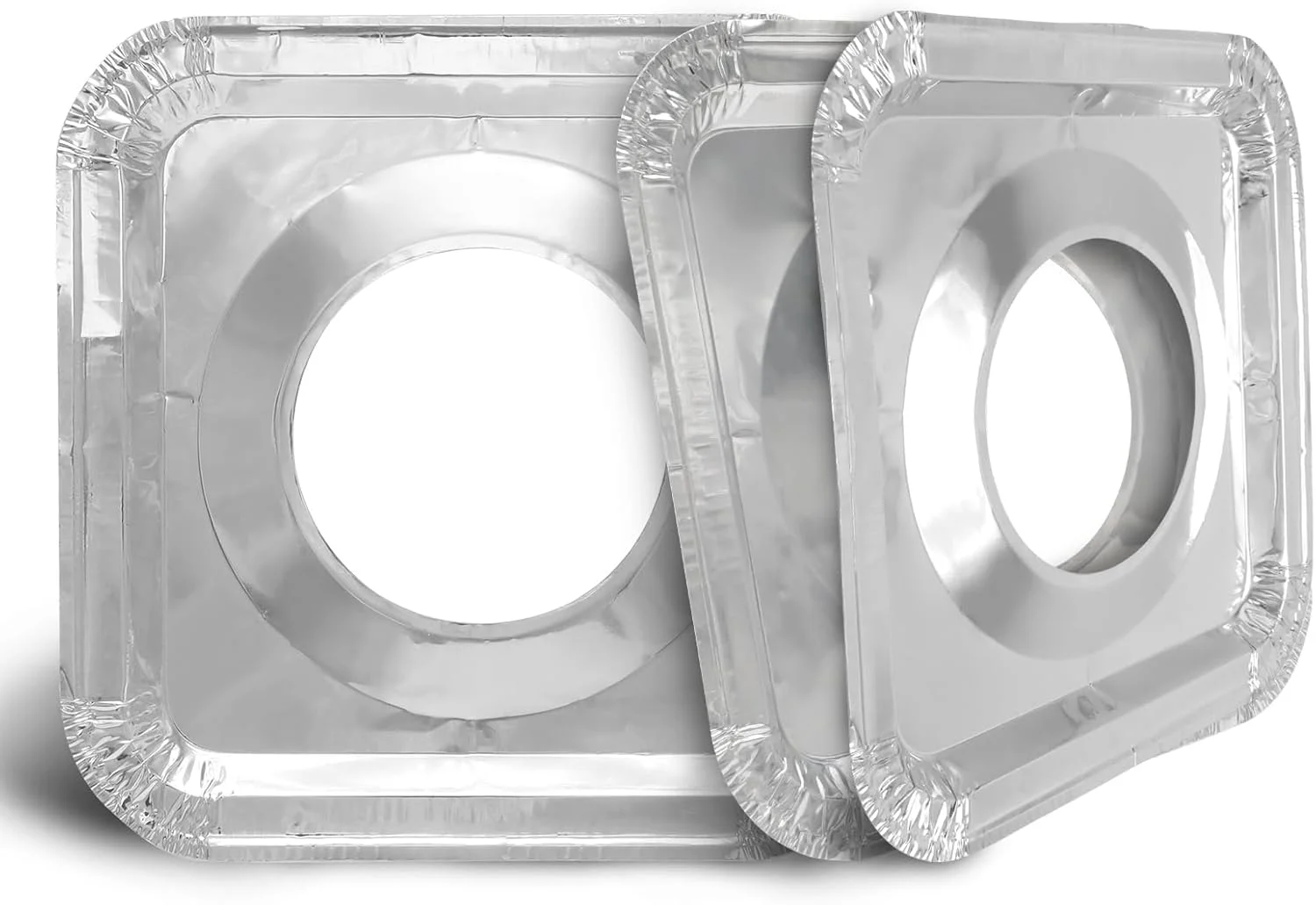 Lingsheng Thicker Aluminum Gas Stove Burner Covers, 8.5x8.5 Inch Square Pan Liners - Disposable Range Protectors (100 Pack)