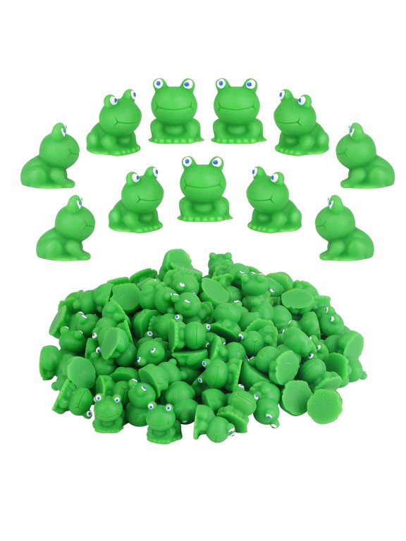 100pcs Mini Frogs Garden Decor, Tiny Plastic Frogs, Miniature Resin Frog Figurines for Fairy Garden Miniature Moss Landscape Decoration