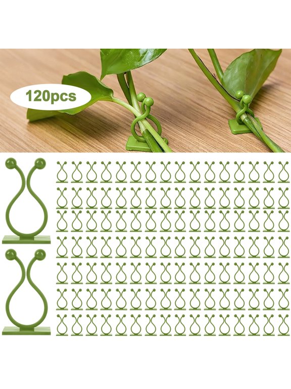 120pcs Plant Wall Clips, Self-Adhesive Vine Supports for Climbing Plants