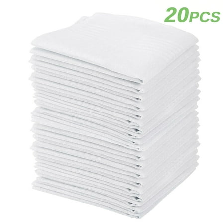 Lingsida 20/12/9pcs Handkerchiefs, Soft Hankies for Men Women, Classic Pocket Squares, 15x15"