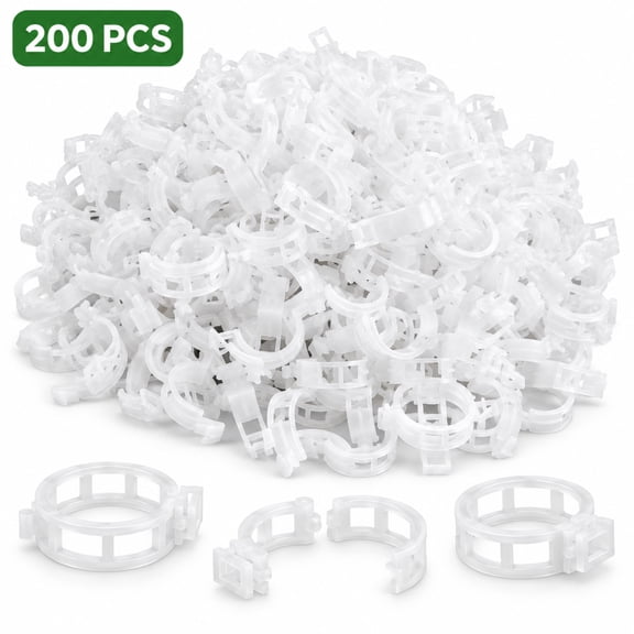 Lingsida 200pcs Plant Support Clips, Plastic Plant Clips for Climbing Plants, Tomato Clips Trellis for Tomato Cucumber Flower Squash Vine