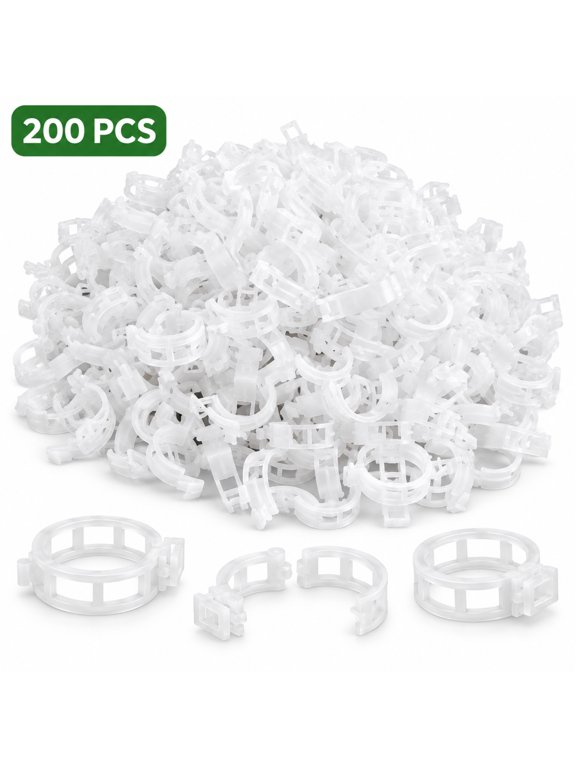 200pcs Plant Support Clips, Plastic Plant Clips for Climbing Plants, Tomato Clips Trellis for Tomato Cucumber Flower Squash Vine