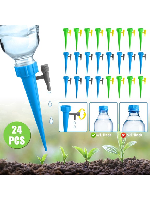 24pcs Self Watering Spikes, Adjustable Plant Watering Devices for Pots