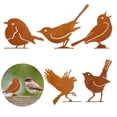 thumbnail image 1 of Lingsida 5pcs Rusty Birds Decoration, Outdoor Bird Wall Decor, Metal Birds Craft Statue Ornaments, Garden Sculptures and Yard Art, Fence Decorations Outdoor, Rustic Garden Decor, 1 of 7