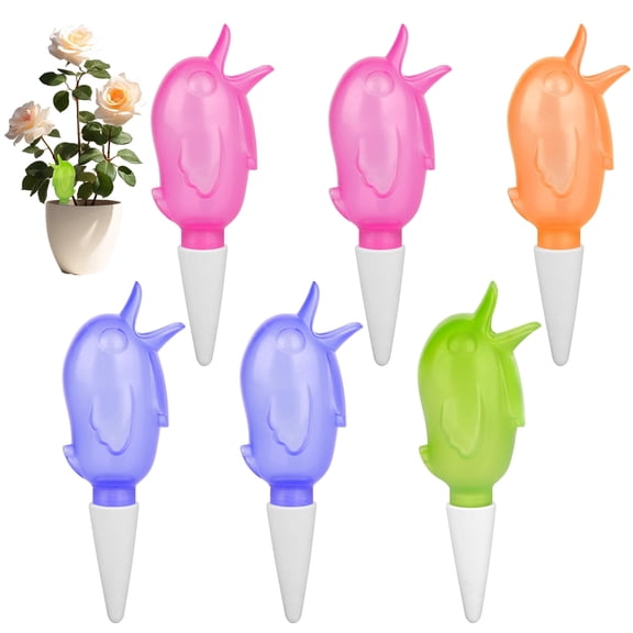 Lingsida 6pcs Self Watering Spikes, Indoor Plant Watering Globes, Bird Shape Automatic Drip Irrigation Planter Insert Stakes