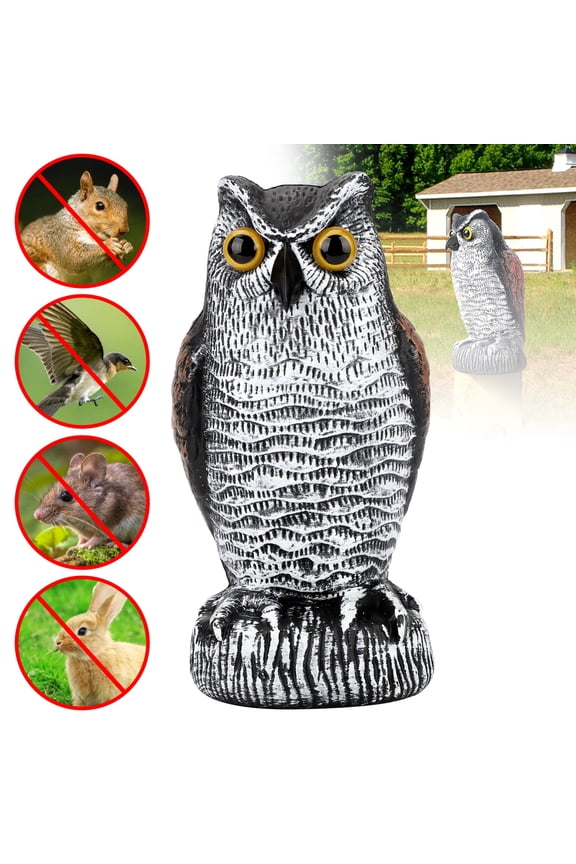 Fake Owl Scarecrow Sculpture, Decoys to Scare Birds Away from Gardens and Patios, Scarecrow Plastic Owl Statues, Pigeon Deterrent