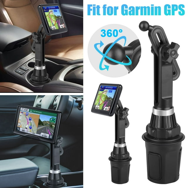 Lingsida GPS Cup Holder Mount Adjustable Arm Fit for Garmin, 17mm Ball