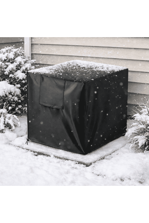 Large Air Conditioner Covers for Outside, Waterproof and Windproof Square Outdoor AC Unit Covers, Black, 30x24x24"