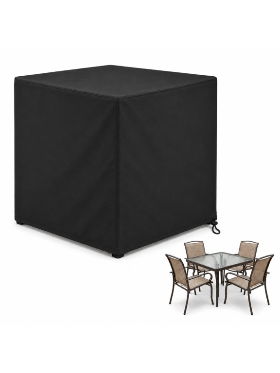 Outdoor Table Cover, 35.4" Square Patio Furniture Covers, Waterproof Outdoor Bistro High Top Table Cover, Black