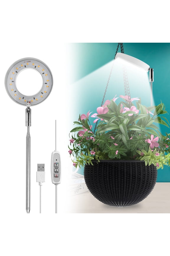 LED Growing Light for Indoor Plants Growing, Full Spectrum Desk Growth Lamp Automatic Timer(2/4/8H), 4-Level Dimmable, Height Adjustable