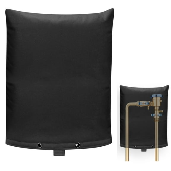 Lingsida Preventer Cover Insulated Pouch, Outdoor Pipe Insulation Cover, Winter Freeze Protection Water Well Pump Covers Sprinkler Valve Cover Insulated, Black