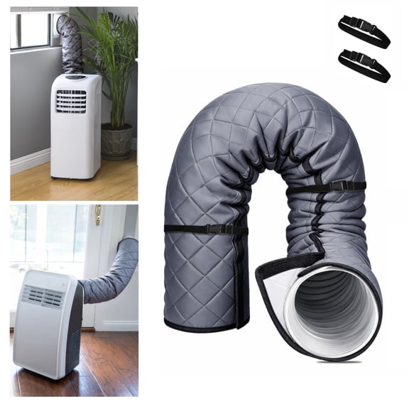 Lingsida Quilting Air Conditioner Hose Cover, AC Insulated Hose Cover Wrap with 2 Adjustable Buckle Straps, Portable Air Conditioner Hoses Sleeve for 5''-5.9" Diameter Exhaust Duct Vent