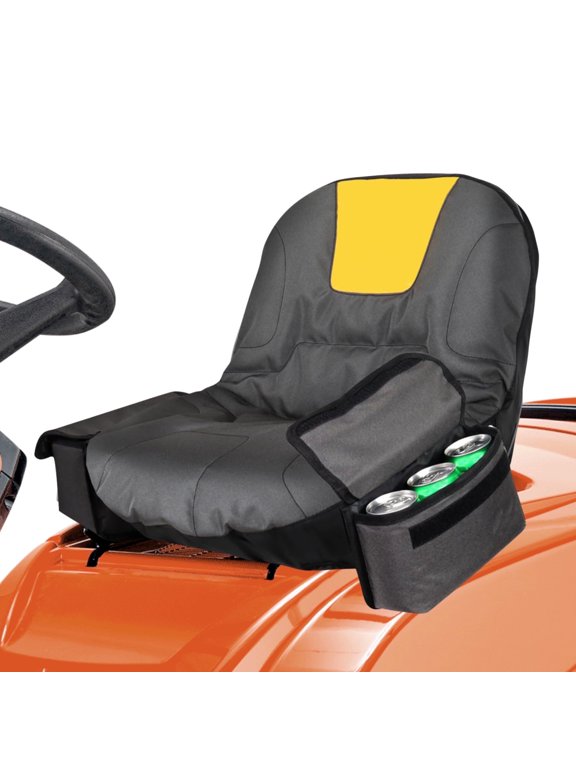Riding Lawn Mower Seat Cover, Tractor Seat Cover with Pouch Fit for Cub Cadet, John Deere, Gray