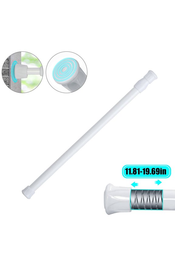 Spring Tension Rods, 11.8"-27.6" Adjustable Curtain Tension Rod, Spring Load Expandable Heavy Duty Small Short Tension Closet Rod for Windows, Kitchen, Doorway, Bathroom, Cupboard Bars