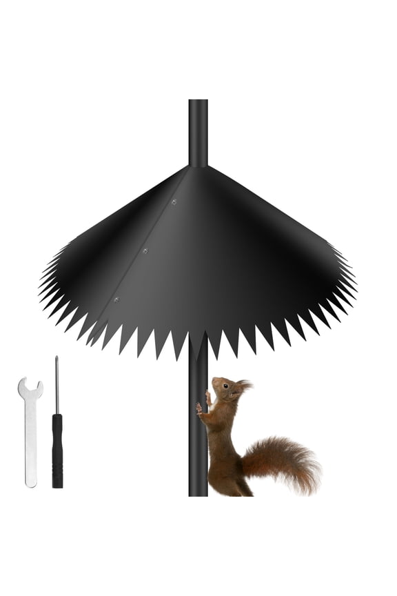 Squirrel Baffle for Bird Feeder Pole, Spiked Edges Design Outdoor Wrap Mount Squirrel Baffle Proof Guard Stopper, 19"