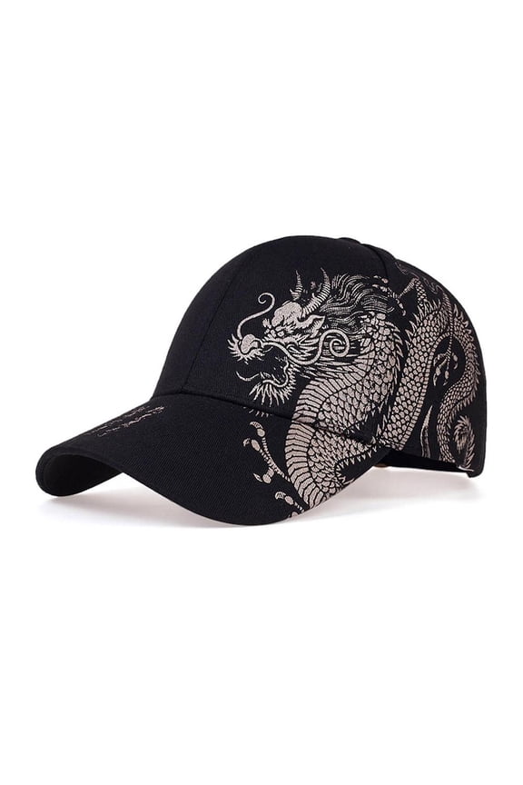 Printing Chinese Dragon Men's Baseball Caps Totem Belief Cotton Snapback Hat, L7B1