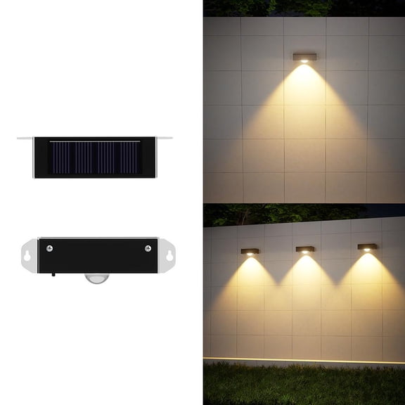 Lingsun Solar Fence Lights Outdoor Garden, Solar Wall Lights Outdoor Waterproof,Bright Solar Powered Garden Fence Lights for Outside Deck Patio Decking Gate Yard Decoration B9V8