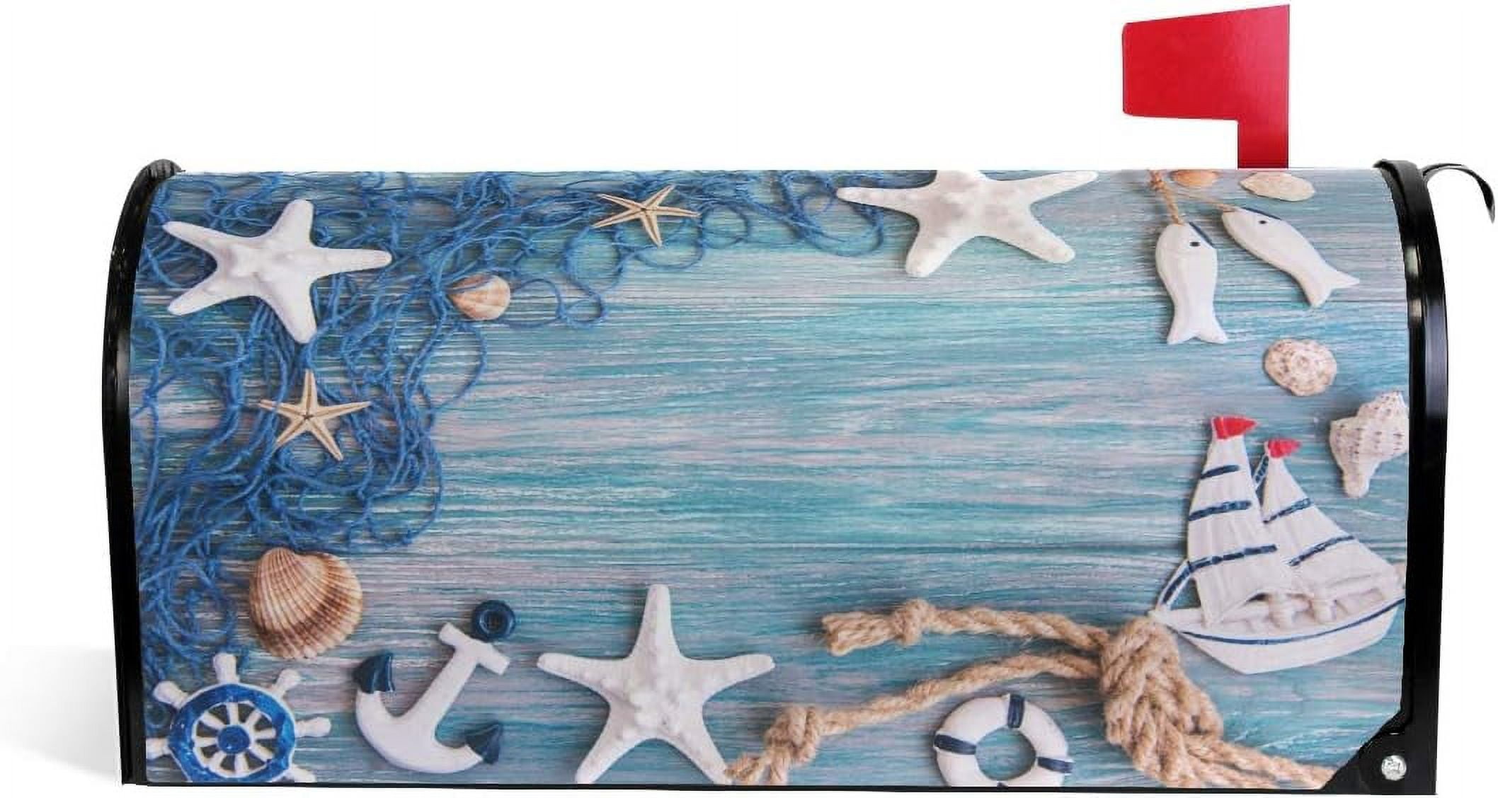 Lingtoolator al Summer Beach Magnetic Mailbox Cover MailWraps Garden Yard Home Decor for Outside Standard Size-18"x 20.8"