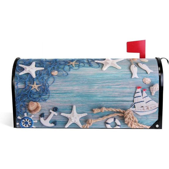 Lingtoolator al Summer Beach Magnetic Mailbox Cover MailWraps Garden Yard Home Decor for Outside Standard Size-18"x 20.8"
