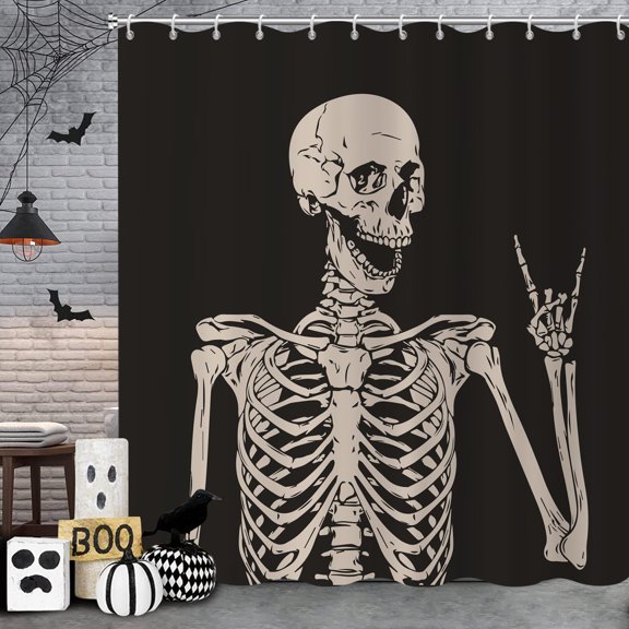 Lingtoolator oween Shower Curtain, Help Me Scary Bloody Hands Bathroom Curtain for Halloween Party Props Decor Waterproof Fabric Machine Washable with 12 Hooks, 72"x72"