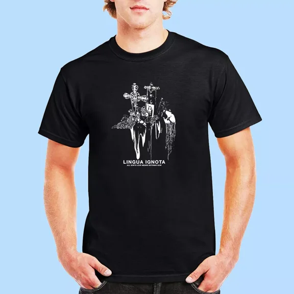 Lingua Ignota Merch All Gods Love T shirt Black Size S to 5XL