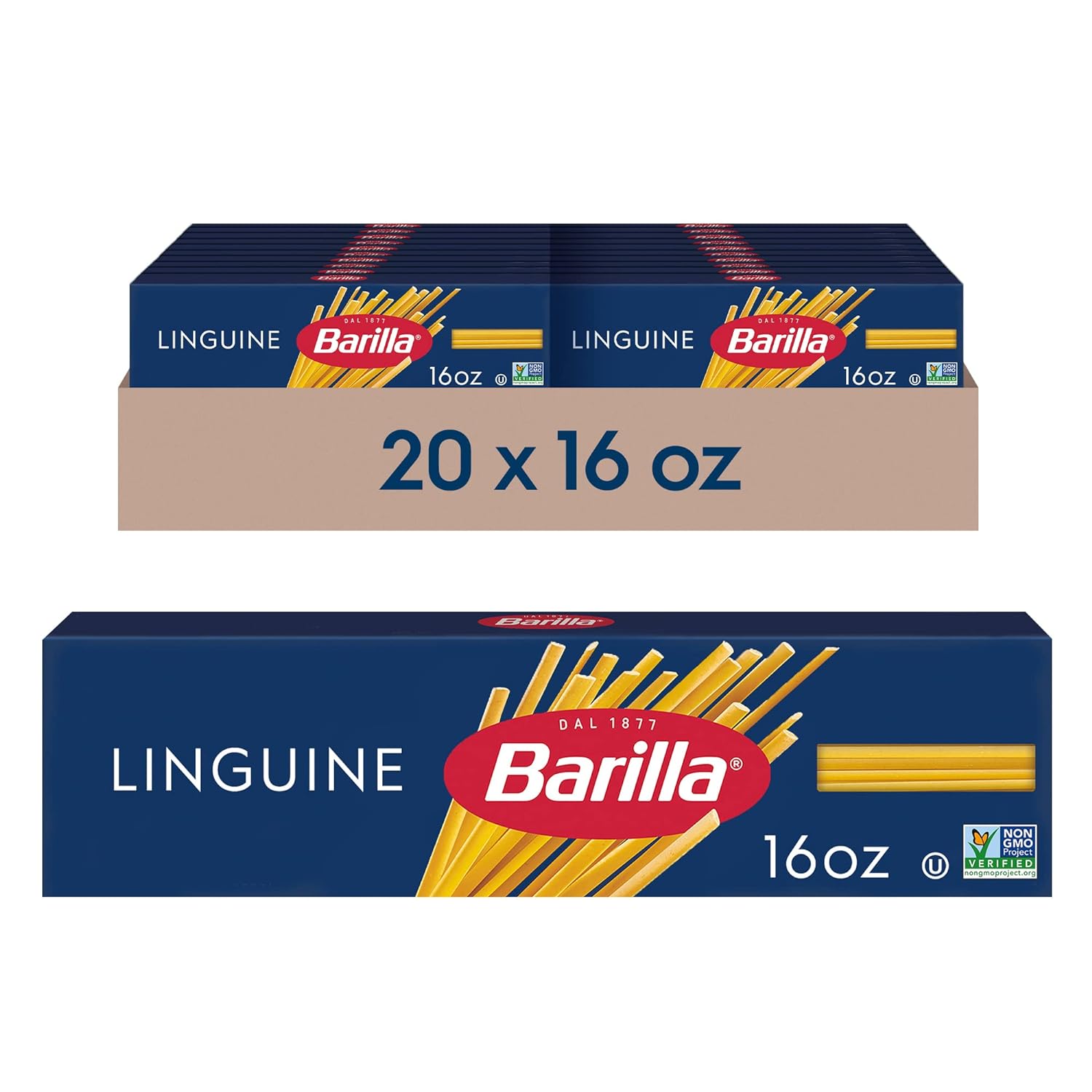 Linguine Pasta 16 Oz Box Pack Of 20 Non GMO Pasta Made With Durum Linguine Pasta 16 Oz Box Pack Of 20 Non GMO Pasta Made With Durum