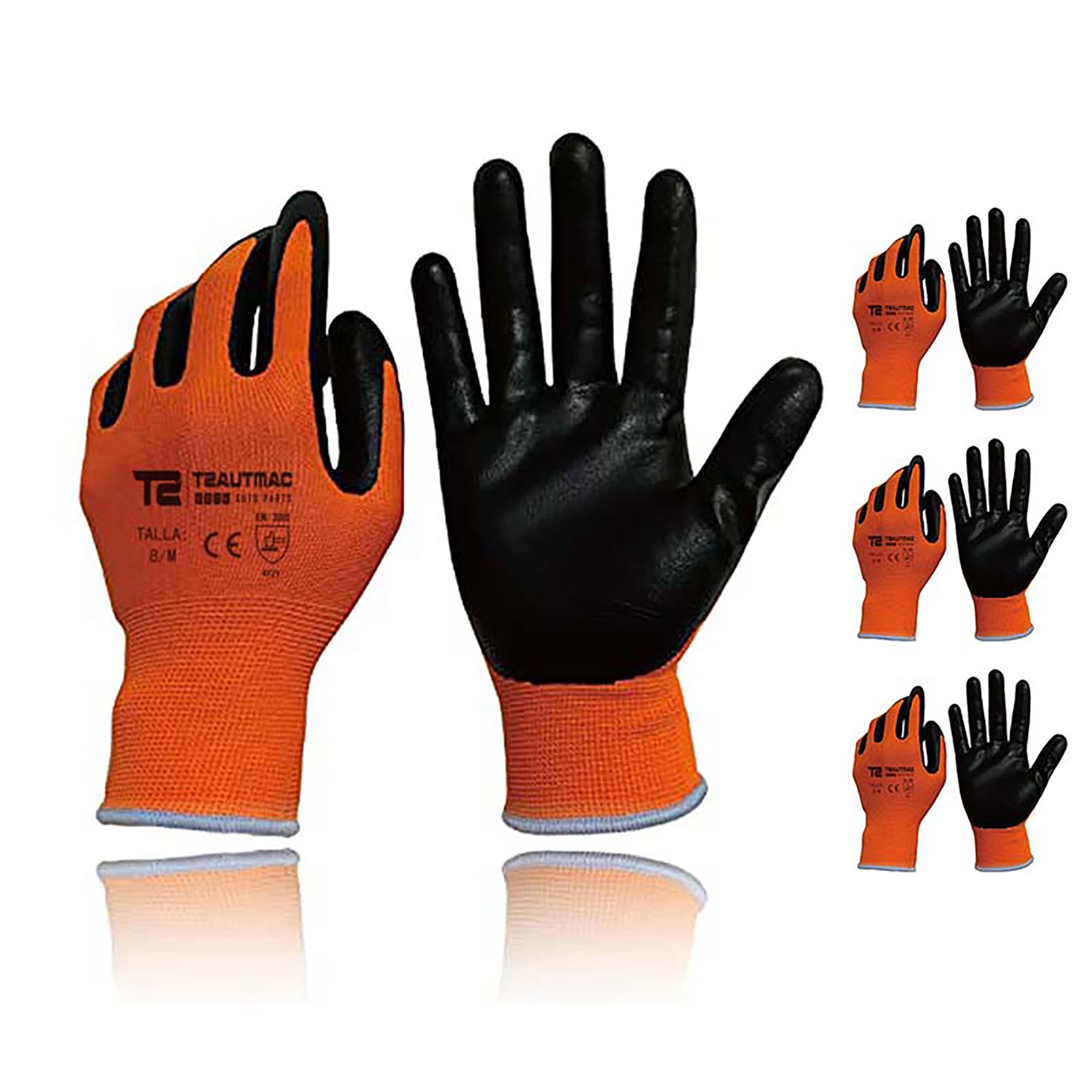 Grease Monkey 25277-26 Foam Nitrile Gloves, Men's L - Quantity 6