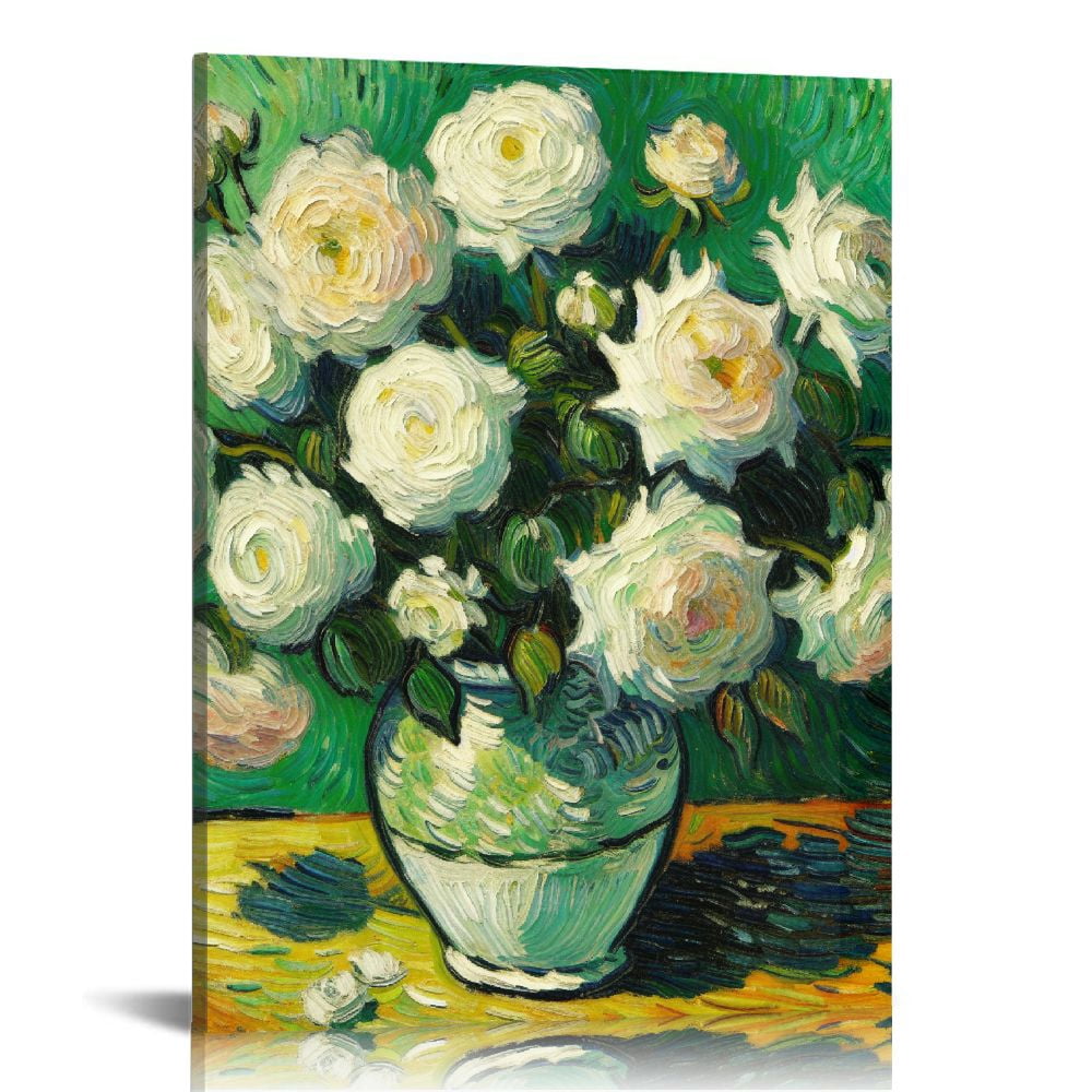 Lingy A Vase of Roses Canvas Prints Wall Art by
