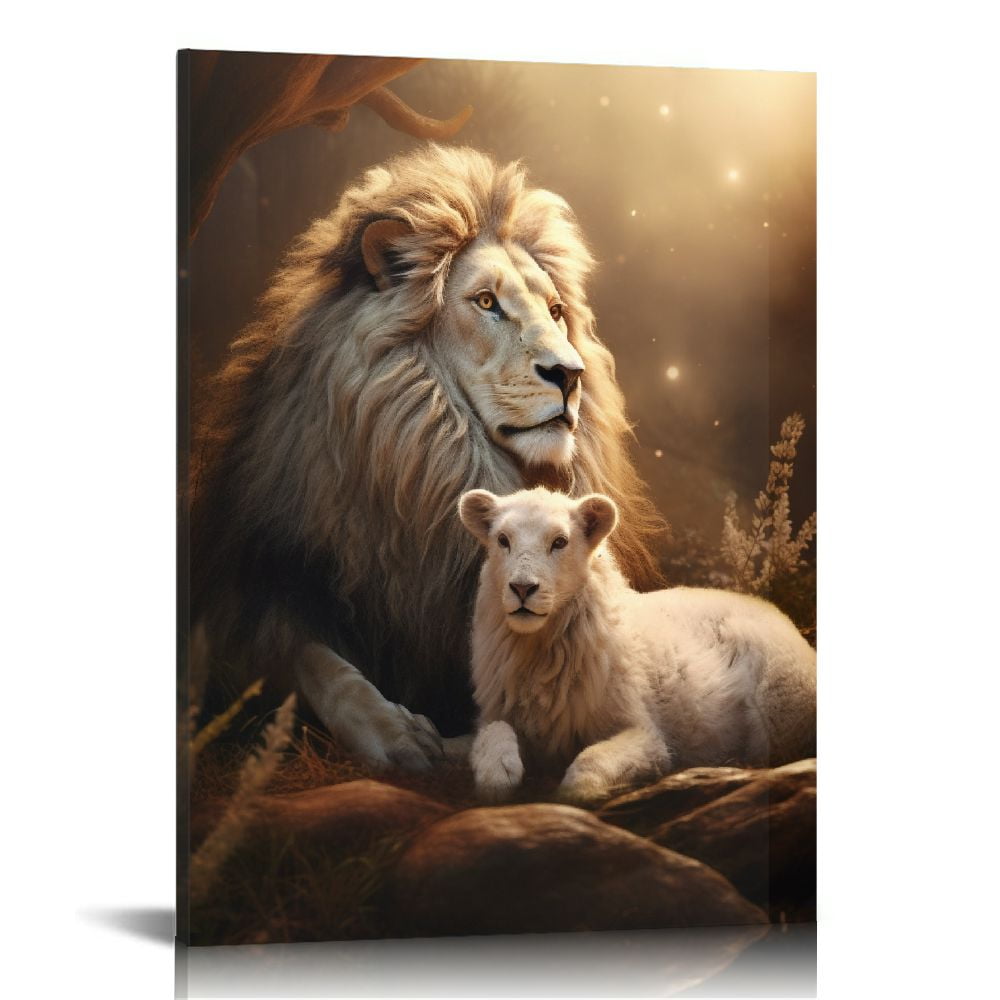 Lingy Lion And Lamb Wall Art Christian Canvas Inspirational Quotes Poster  Framed Bible Verses Wall Decor Lion God Says You Are Poster Office  Decorational - Walmart.com, image size:1000x1000
