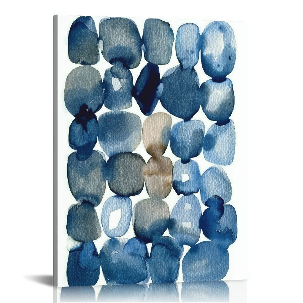 Curated visual reference: Gallery Detail: Lingy Navy Blue Splashes Abstract Art