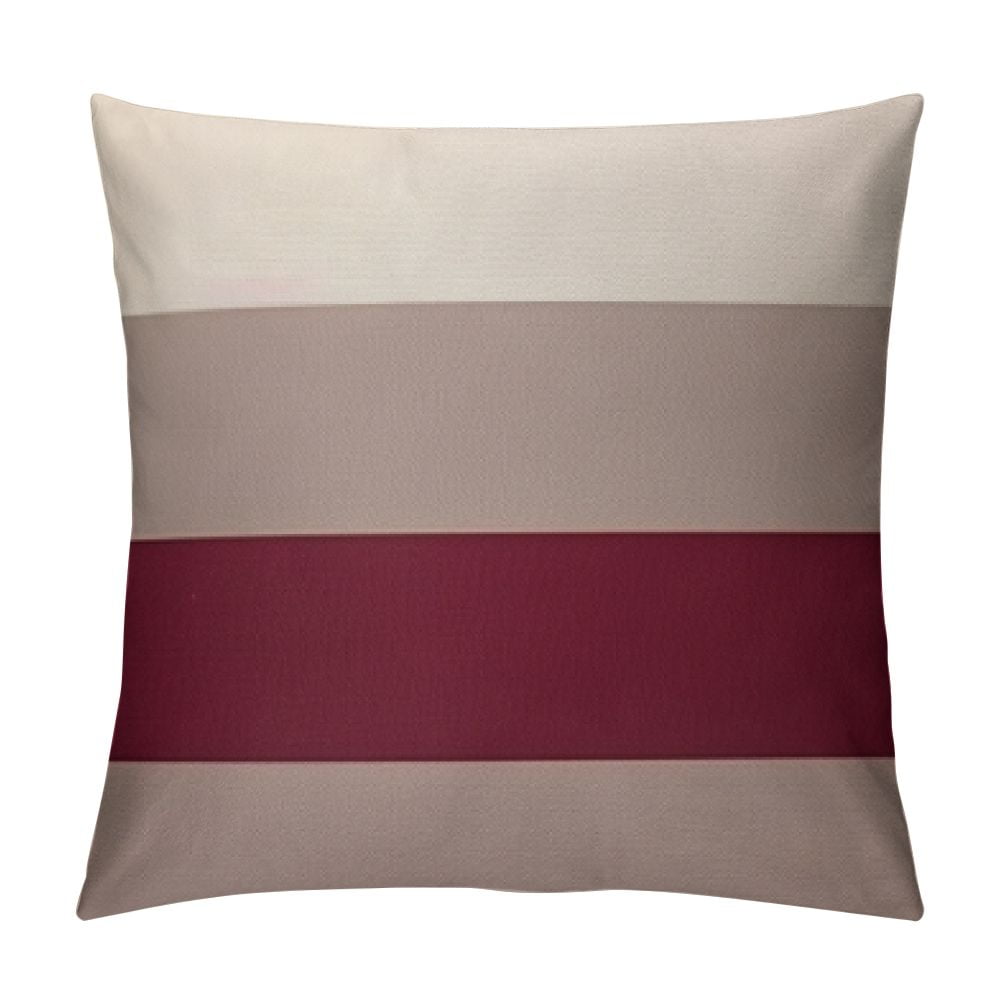 Lingy Ombre Grey Beige Wine Red Stripes Reversible Throw Pillow Covers